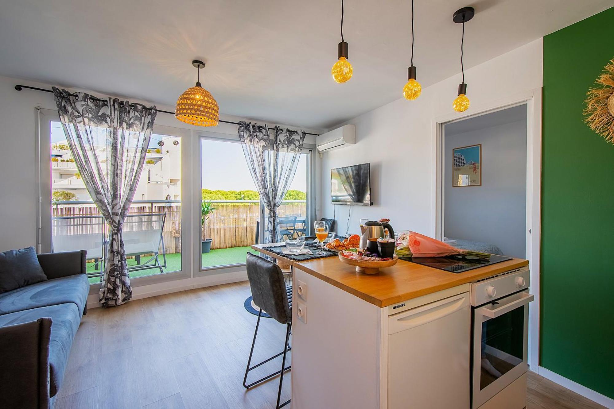 T2 - Terrasse - 3 Min A Pieds Des Plages- Parking Privee - Clim - Wifi - 4 Pax